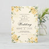 Invitation Mariage d'arcades florales d'or (Debout devant)