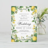 Invitation Mariage d'arche à fleurs de agrumes verdoyant (Debout devant)