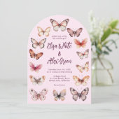 Invitation Mariage d'arche à papillons Élégant (Debout devant)