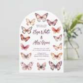 Invitation Mariage d'arche à papillons Élégant (Debout devant)