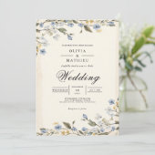 Invitation Mariage d'arche bleu doux (Debout devant)