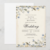 Invitation Mariage d'arche bleu doux (Devant / Derrière)