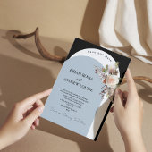 Invitation Mariage d'arche Boho noir et bleu