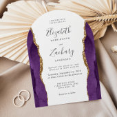 Invitation Mariage d'arche d'agate or violet chic