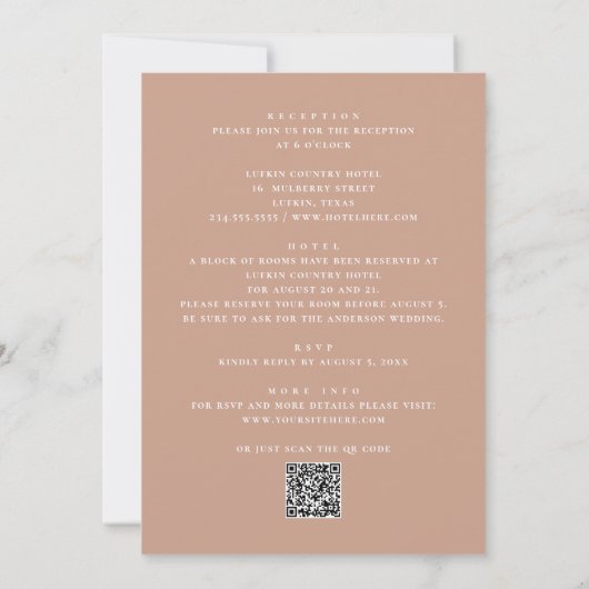 Invitation Mariage d'arche de broyage à mâcher | Détails QR f (Dos)