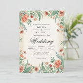 Invitation Mariage d'arche de corail et de sable (Debout devant)