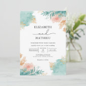 Invitation Mariage d'arche de fleur d'aquarelle (Debout devant)