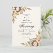 Invitation Mariage d'arche de fleurs de terre rustique (Debout devant)