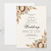 Invitation Mariage d'arche de fleurs de terre rustique (Devant / Derrière)