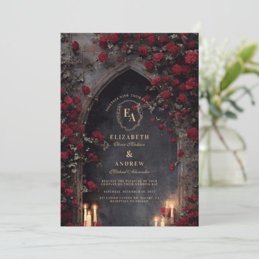 Invitation Mariage d'arche de lanterne twilight (Debout devant)