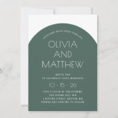 Invitation Mariage d'arche de typographie moderne vert Sage + (Devant)