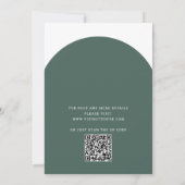 Invitation Mariage d'arche de typographie moderne vert Sage + (Dos)
