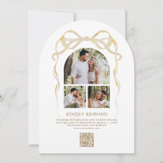 Invitation Mariage d'arche du code QR de la cheminée de Noël (Dos)