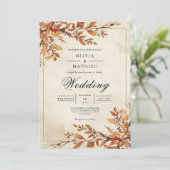 Invitation Mariage d'arche en ambre rustique (Debout devant)
