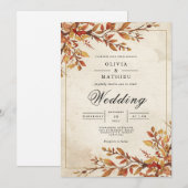 Invitation Mariage d'arche en ambre rustique (Devant / Derrière)