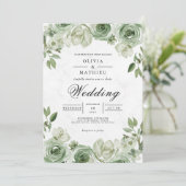 Invitation Mariage d'arche en fleur de sage (Debout devant)