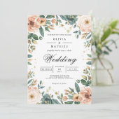 Invitation Mariage d'arche en fleur feutrée (Debout devant)