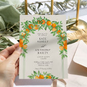 Invitation Mariage d'arche en fleurs orange