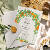 Invitation Mariage d'arche en fleurs orange