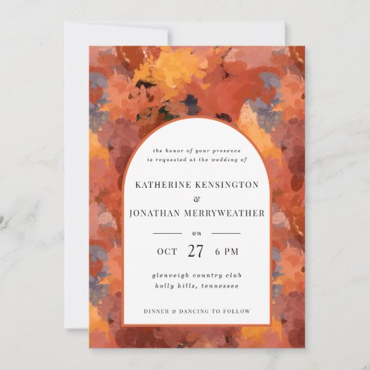 Invitation Mariage d'arche en terre cuite moderne Boho (Devant)