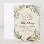 Invitation Mariage d'arche feutrée Ethereal (Devant / Derrière)