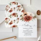 Invitation Mariage d'arche fleurie en terre cuite Boho