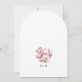 Invitation Mariage d'arche fleurie rose Magnolia (Dos)