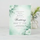 Invitation Mariage d'arche florale à menthe molle (Debout devant)