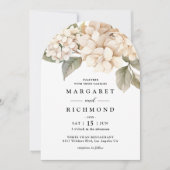 Invitation Mariage d'arche florale blanc élégant Hydrangea (Devant)