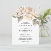 Invitation Mariage d'arche florale blanc élégant Hydrangea (Debout devant)