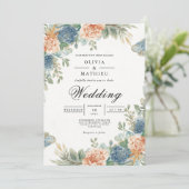 Invitation Mariage d'arche florale bleu pâle (Debout devant)