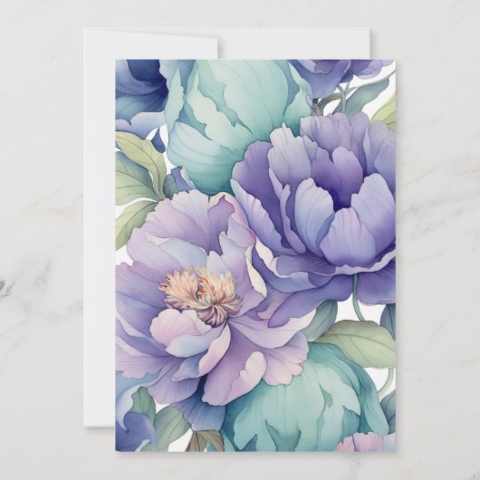 Invitation Mariage d'arche florale bleu violet (Dos)