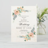 Invitation Mariage d'arche florale de broche (Debout devant)