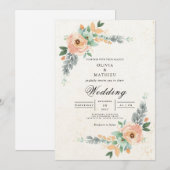 Invitation Mariage d'arche florale de broche (Devant / Derrière)