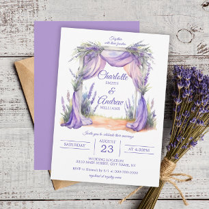 Invitation Mariage d'arche florale de lavande