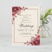 Invitation Mariage d'arche florale de prune poussiéreuse (Debout devant)