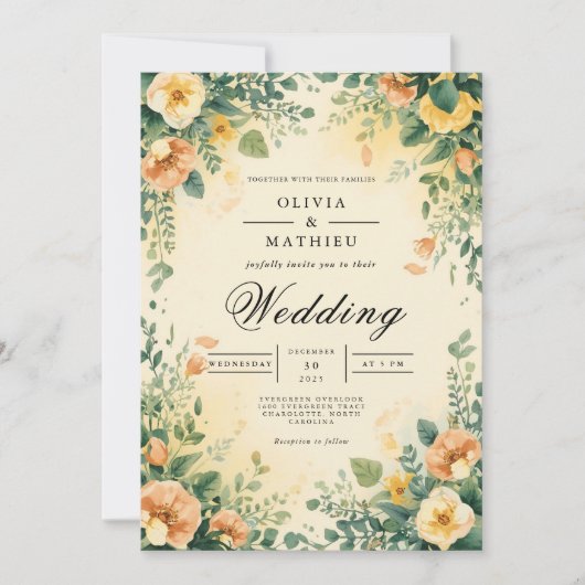 Invitation Mariage d'arche florale Ethereal (Devant)