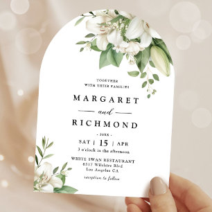 Invitation Mariage d'arche florale Lily blanche