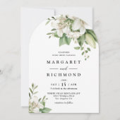 Invitation Mariage d'arche florale Lily blanche (Devant)
