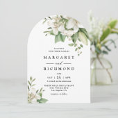 Invitation Mariage d'arche florale Lily blanche (Debout devant)