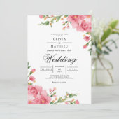Invitation Mariage d'arche florale rose (Debout devant)