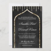 Invitation Mariage d'arche indienne ethnique en gris gris de  (Devant)