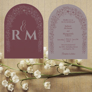 Invitation Mariage d'arche minimaliste de porte florale class
