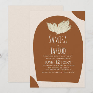 Invitation Mariage d'arche naturelle à main de Bohême