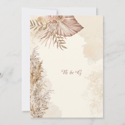 Invitation Mariage d'arche Neutre Boho moderne (Dos)