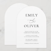 Invitation Mariage d'arche noir et blanc simple (Devant / Derrière)