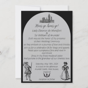 Invitation Mariage d'arche noire de la Renaissance médiévale