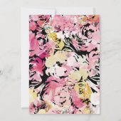 Invitation Mariage d'arche noire rose et blush (Dos)