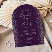 Invitation Mariage d'arche Parties scintillant violet moderne