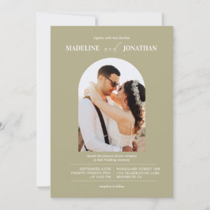 Invitation Mariage d'arche photo minimaliste moderne